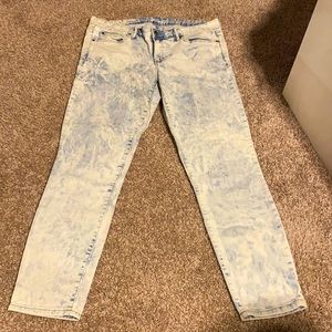 blue bleached jeans